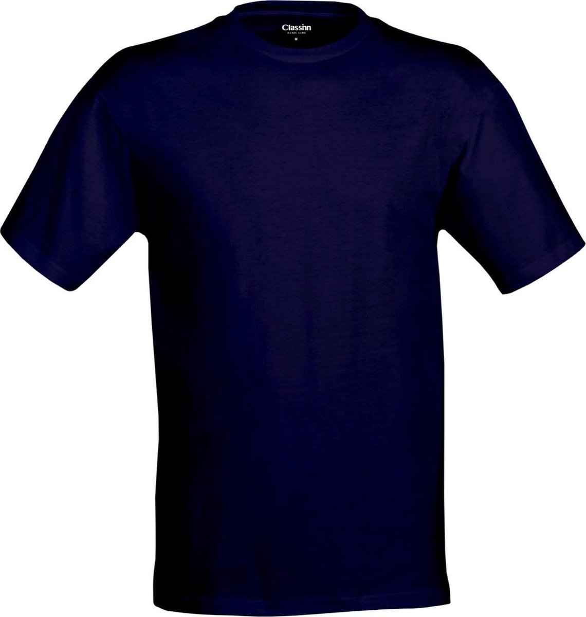 Classinn® Basic T-SHIRT rond hals marine blauw - XL - gekamde katoen 160g. p/m² - 6 pack - Lengte 77 cm