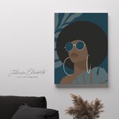 Aliyah - Feministisch Minimalistisch Canvas Schilderij - Print  - 60 x 40 - Black woman art