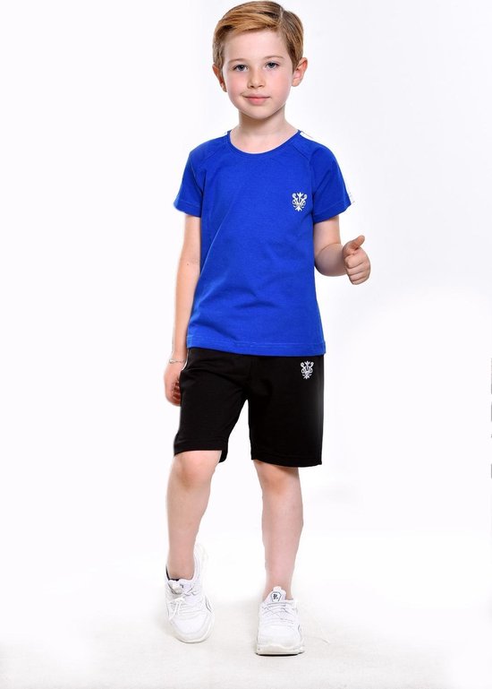 Sportkleding Set / Gympak - T-Shirt en Korte Broek - 110/116 - Jongens  Blauw | bol.com