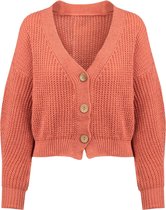 Button knit cardigan old pink