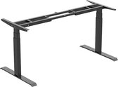 Toms Design - Elektrisch Zit sta Bureau Poten/Frame in hoogte verstelbaar 65 tot 129 cm Dual motor 150kg! Zwart Geschikt voor alle Bureaubladen of Tafelbladen Tafelonderstel - Tafelframe