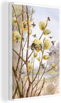 Peintures sur Toile Abeilles - Fleurs - Vintage - 120x180 cm - Décoration murale XXL