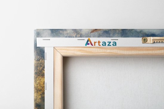 Artaza - Peinture sur toile - Tête de loup sur une forêt d'automne - Loup - Abstrait - 90 x 90 - Groot - Photo sur toile - Impression sur toile