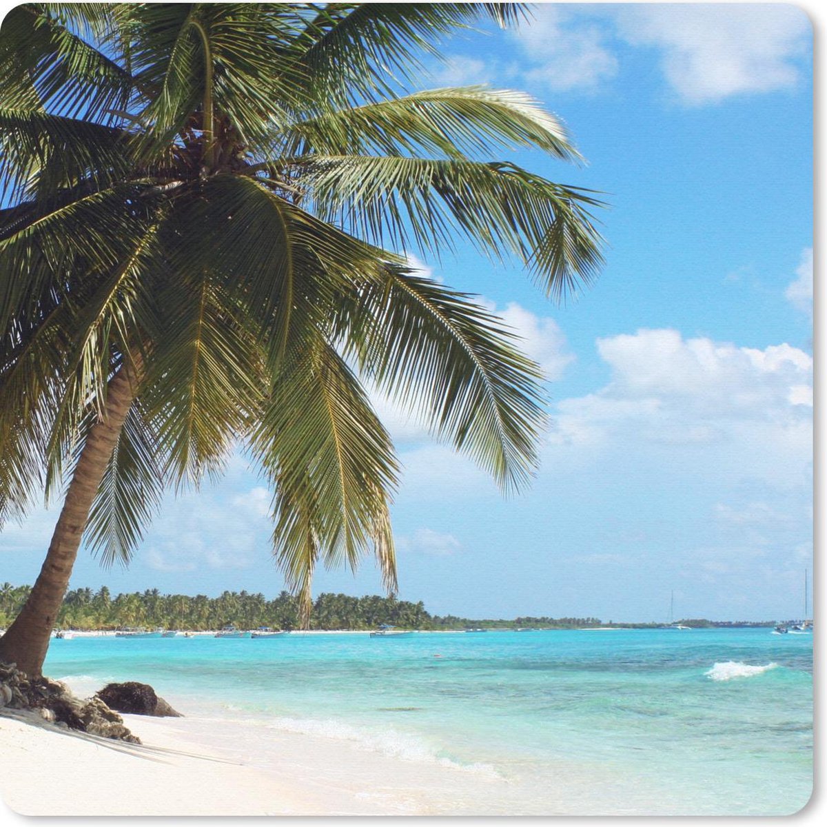 Muismat 20x20 cm - Mousepad Palmboom - Tropisch - Wolken - Muismatten