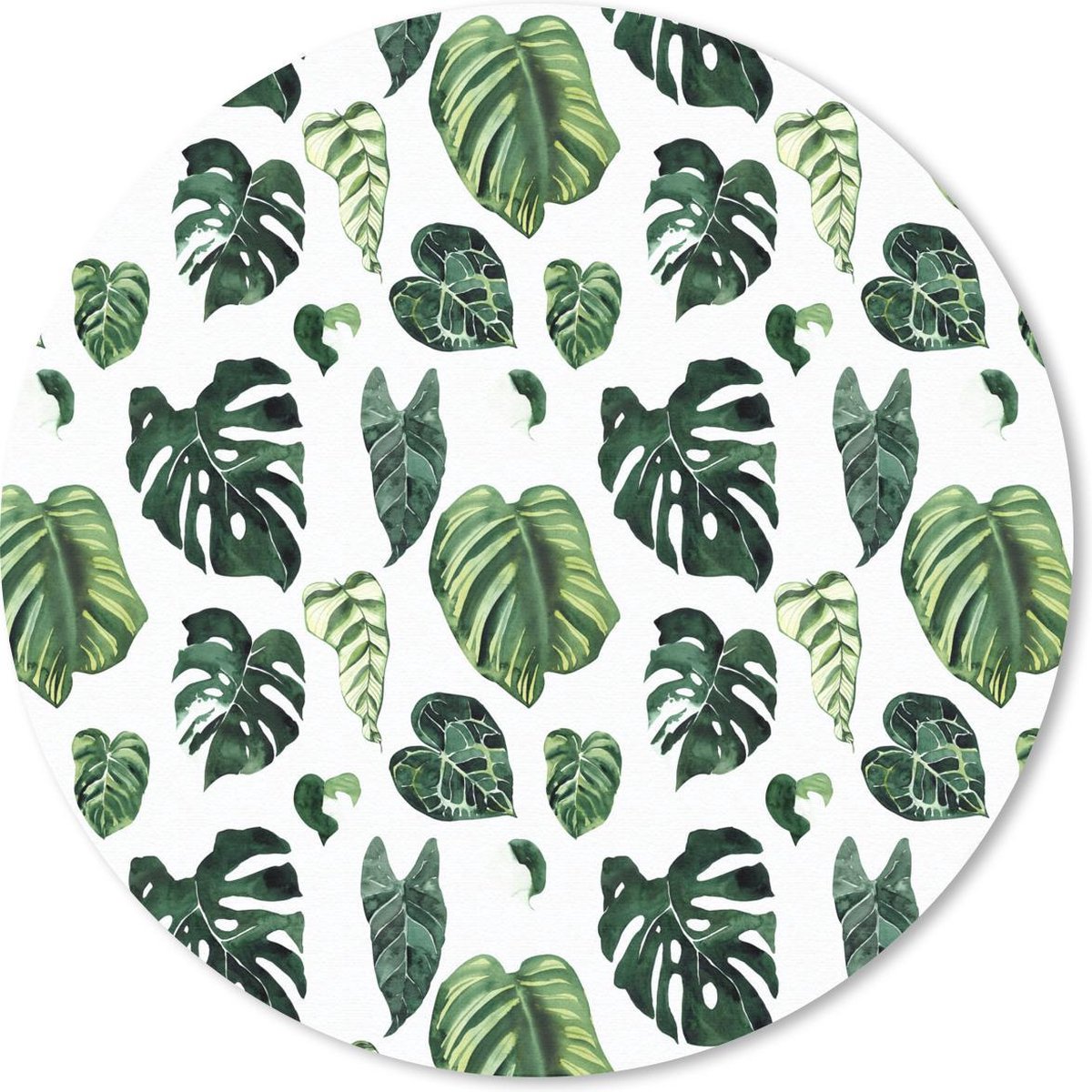 Muismat rond 20x20 cm - Mousepad Bladeren - Tropisch - Groen - Ronde muismatten