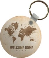 Sleutelhanger - Quotes - Spreuken - 'Welcome home explorer' - Thuis - Plastic - Rond - Uitdeelcadeautjes