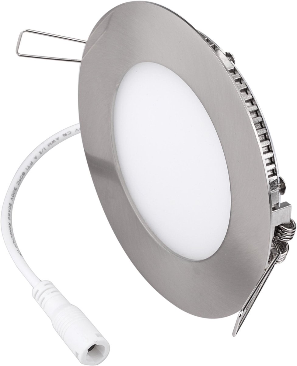 Inbouw LED dunne downlight 18W 24cm Warm White niet dimbaar - geborsteld nickel
