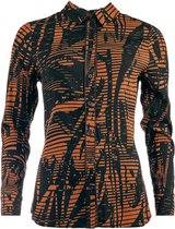 NED Blouse Milara Ls Caramel Coffee Abstract 21w1 Gl034 02 621 Caramel Cafe Dames Maat - XXL