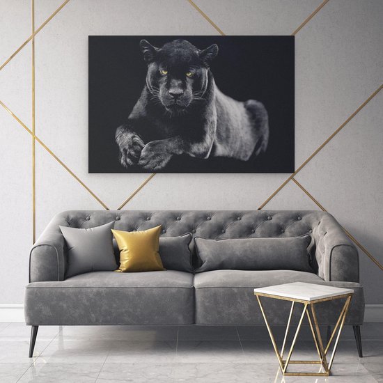 Artaza - Peinture sur toile - Panthère noire - 120 x 80 - Groot - Photo sur toile - Impression sur toile