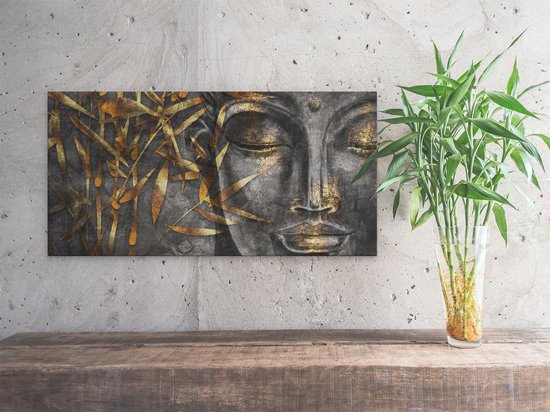 Artaza - Peinture sur toile - Bouddha doré de l'aquarelle - Abstrait - 40 x 20 - Klein - Photo sur toile - Impression sur toile