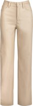 Wide leg leather trousers cream