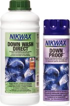 Nikwax Twin Down Wash Direct Wasmiddel 1L & Down Proof Impregneermiddel 300ml - 2-Pack