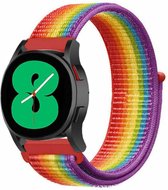 Strap-it Samsung Galaxy Watch 4 - 40mm nylon band - regenboog