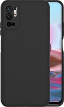 Xiaomi Redmi Note 10 5G hoesje zwart siliconen case hoes cover hoesjes