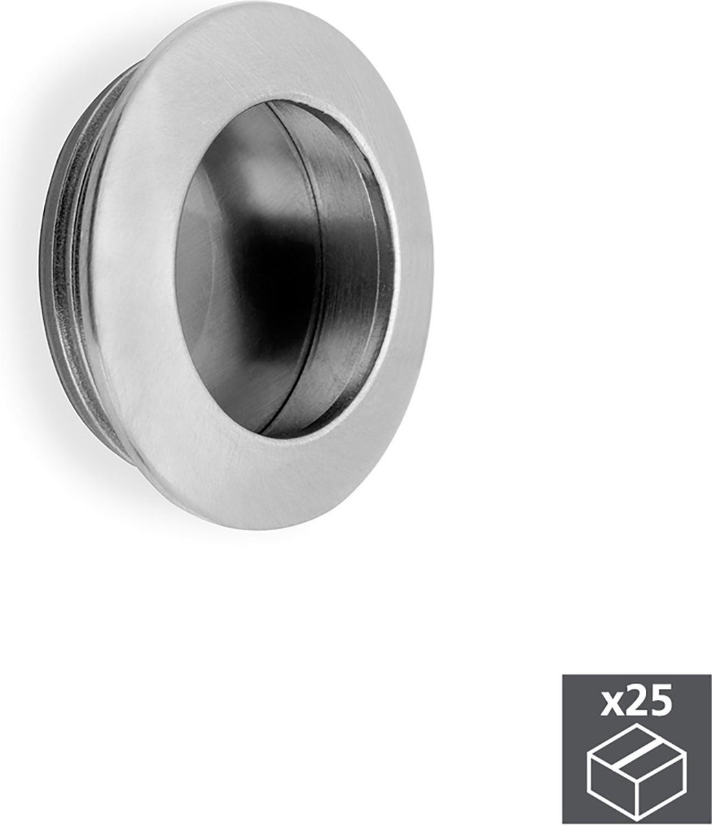 Emuca Meubelknop, D. 41 mm, Zamak, Satijnglans nikkel, 25 st.