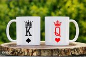 King and Queen  - Customized mokken en bekers - mokken met tekst - mokken - bekers - cadeautje - cadeau voor vrouw - cadeau vor man - keramiek servies - valentijn cadeautje voor haar - valent
