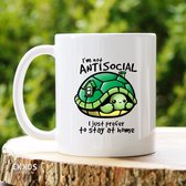 I’m not antisocial - Customized mokken en bekers - mokken met tekst - mokken - bekers - cadeautje - cadeau voor vrouw - cadeau vor man - keramiek servies - valentijn cadeautje voor haar - val