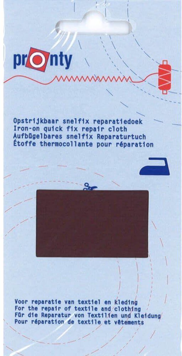 PRONTY REPARATIEDOEK SNELFIX OPSTRIJKB. - 11 x 25 cm KATOEN - 038 DONKER-BRUIN.