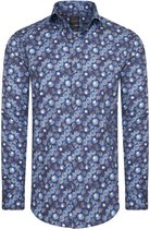 Dom Tower - Heren Overhemd - Roma Uno - Stretch - Blauw