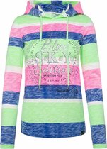 Soccx ® Shirt met capuchon, kleurrijke strepen en artwork
