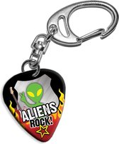 Plectrum sleutelhanger Aliens Rock!