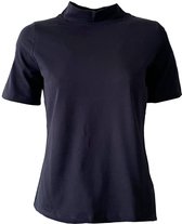 MOOI! Company - Dames T-shirt - MAARTJE - Turtleneck - Losse pasvorm - kleur Navy- XXL