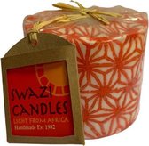 Swazi Candle - Kaars uit Swaziland - Spider Orange - Fairtrade