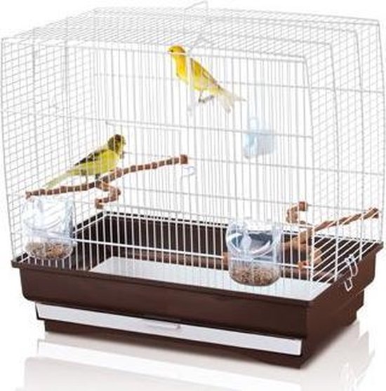 Cage oiseaux Imac irene 3 taupe blanc 50X30X48 CM bol