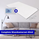 Complete woonkamerset infraroodpanelen - verwarming - 45m2 - 5000W