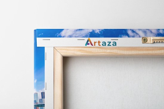 Artaza Canvas Schilderij Erasmusbrug Aan Het Water In Rotterdam - 80x80 - Groot - Foto Op Canvas - Canvas Print