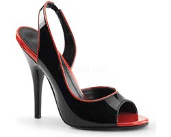 Pleaser - SEDUCE-117 Hoge hakken - US 5 - 35 Shoes - Zwart/Rood