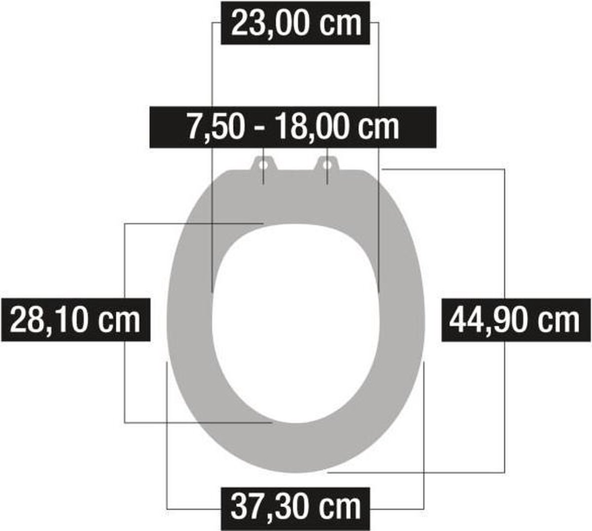 Abattant WC Navaris design pailleté - Abattant WC transparent 42 x 36 x 4,5  cm 