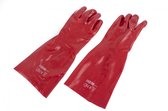 Rode PVC Beschermende Handschoenen, Lange uitvoering Maat L