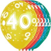 ballonnen 40 jaar 30 cm latex 5 stuks