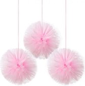 pompons Little Dancer 23 cm textiel roze 3 stuks