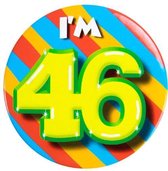 button I'm 46 staal 5,5 cm rood/geel/blauw/groen