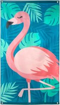 vlag Flamingo junior 150 x 90 cm polyester blauw/groen/roze