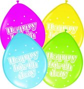 ballonnenset Happy Birthday 30 cm latex 8 stuks