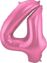 cijferballon 4 folie 86 cm roze