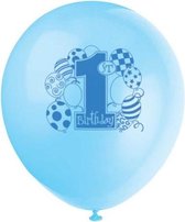 ballonnen eerste verjaardag blauw 8 stuks