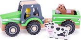 tractor junior 24 cm hout groen 5-delig