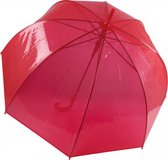 Transparante/doorzichtige paraplu - Automatisch - Ø 83 cm - Rood