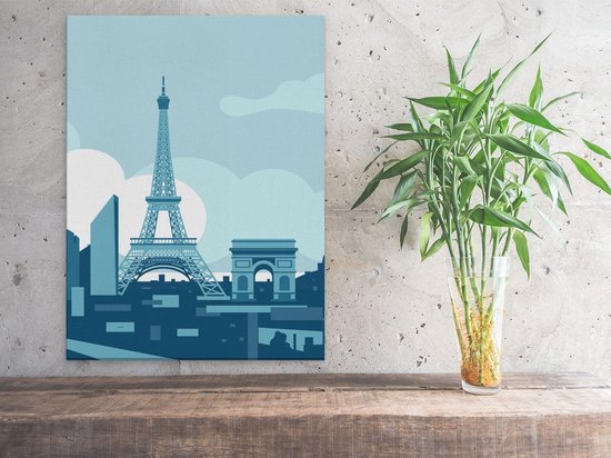 Artaza Canvas Schilderij Skyline Van Parijs - Abstract - 30x40 - Klein - Foto Op Canvas - Canvas Print