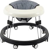 Kidink® Baby Loopstoel - Verstelbaar loopstoeltje met Eetplankje - Looptrainer Inklapbaar - Loopwagen Met Meerdere Versnellingen - Jongens & meisjes - Tot 3 Jaar - Grijs