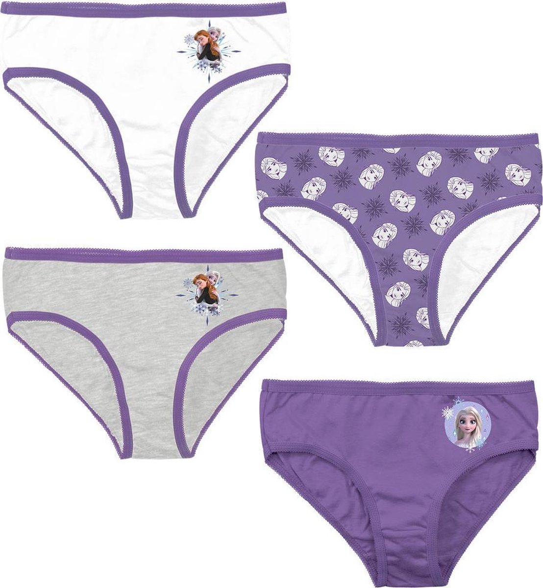 Disney Frozen onderbroek - set van 4 - paars - maat 122/128