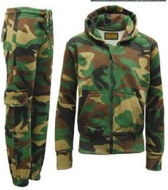 Costume militaire camouflage - taille 146/152 - combinaison de jogging - pantalon et gilet imprimés militaires
