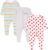3x katoenen rompertje met patroon, OEKO-TEX certificaat  0-0 m 44 cm