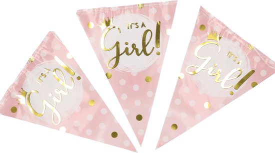 Vlaggenlijn Babyshower roze meisje 4m kopen