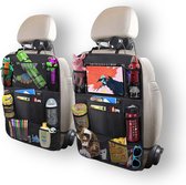 Universele Autostoel Organizer - 2 Stuks - Extra Opbergruimte - Tablet/Telefoon Houder - 20 Vakken - Zwart