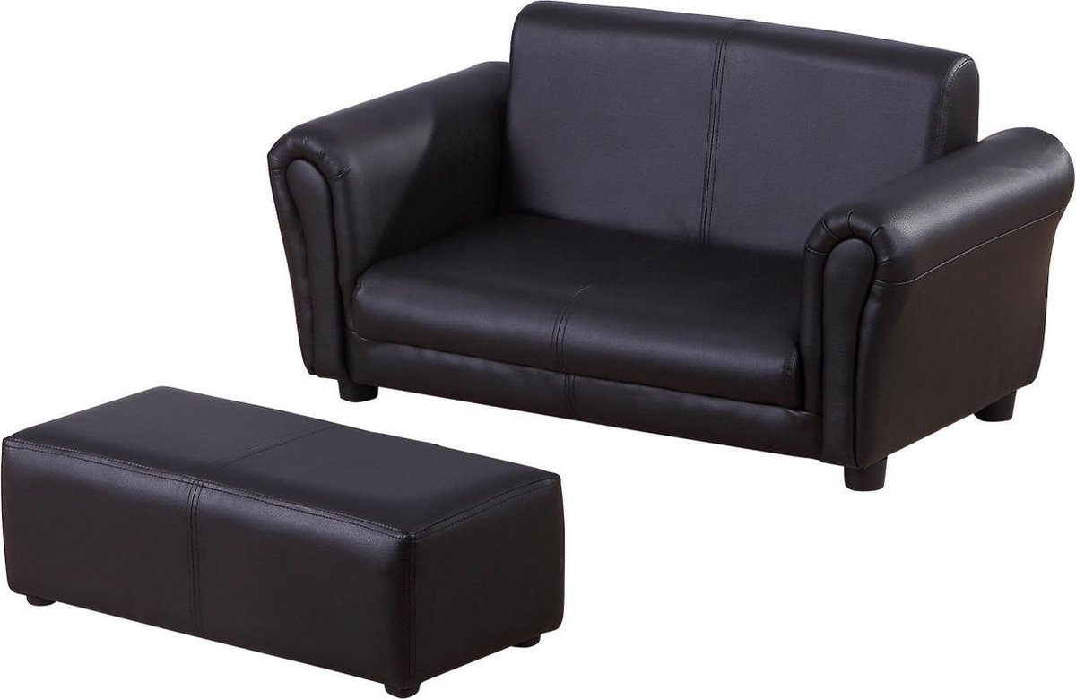 Canapé enfant Zwart soft sofa avec repose-pieds - Fauteuil Kinder - chaise  haute